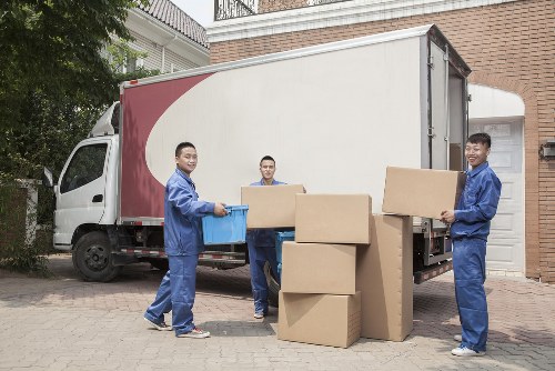 Boxes and furniture prepared for self storage pricing in Ealing