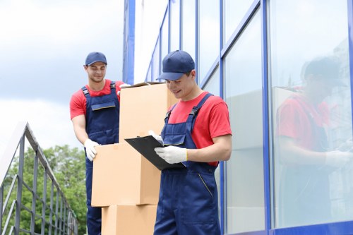 Storage units and organized boxes representing self storage in Ealing