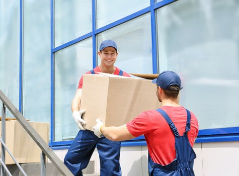 Student storage facility in Ealing with boxes and suitcases