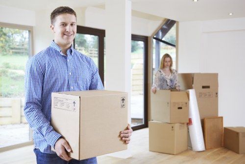 Moving van prepared for house removals in Ealing on a residential street