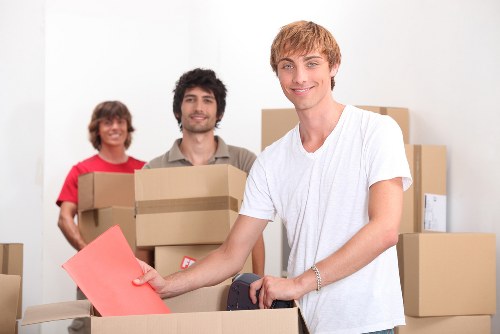 Customer following safety rules while accessing a storage unit